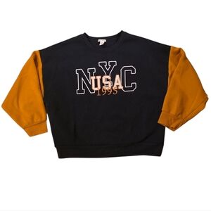 Better Together NYC USA Oversized Cropped Sweatshirt Womens Large Comfy Fit